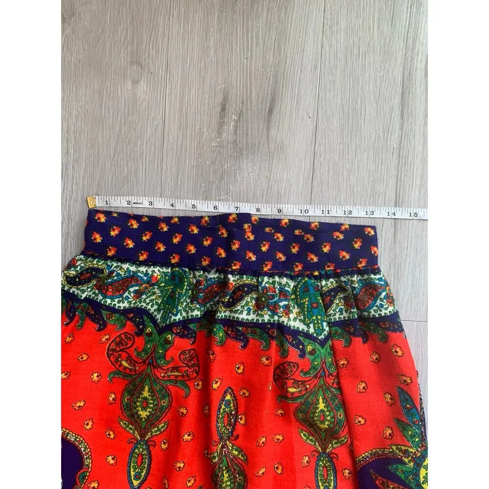 Vintage Malbe Original  Glitter Paisley Psychedellic Maxi Skirt - Picture 4 of 6